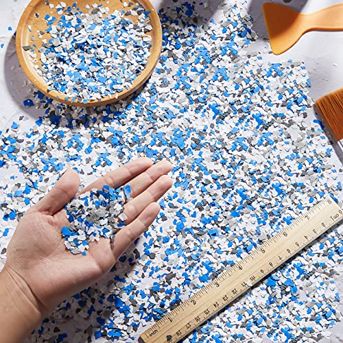 Timtin 1400 G/ 3.08 Lb Blend Color Chips Concrete Floor Coatings Decorative Paint Flakes for Walls Garage Floor Paint Interior Exterior Floors (Black, White, Blue, Gray) - Image 2
