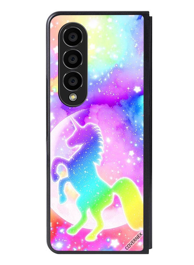 Covernex Protective Case Cover For Samsung Galaxy Z Fold 4 Rainbow Unicorn - Image 1