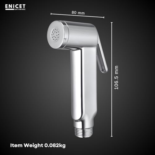 ENICET ABS Health Faucet Gun for Toilet, Chrome Finish, Without Hose, Splash Free Design, Smooth Lever, Jet Spray, Bidet Spray for Toilet, Bathroom Accessories (HELFO Gun) - Image 3