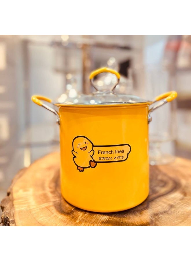 قلاية بطوط حله تحمير 3 لتر بالباسكت وغطاء زجاجي - Image 1