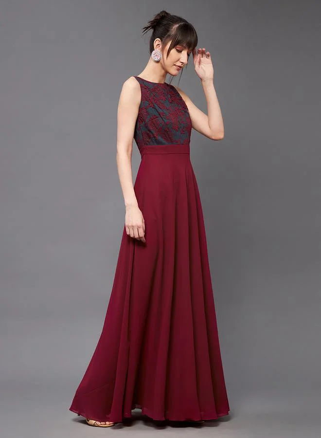 Miss Chase Floral Bodice Maxi Dress