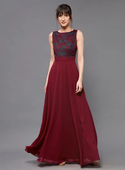 Miss Chase Floral Bodice Maxi Dress