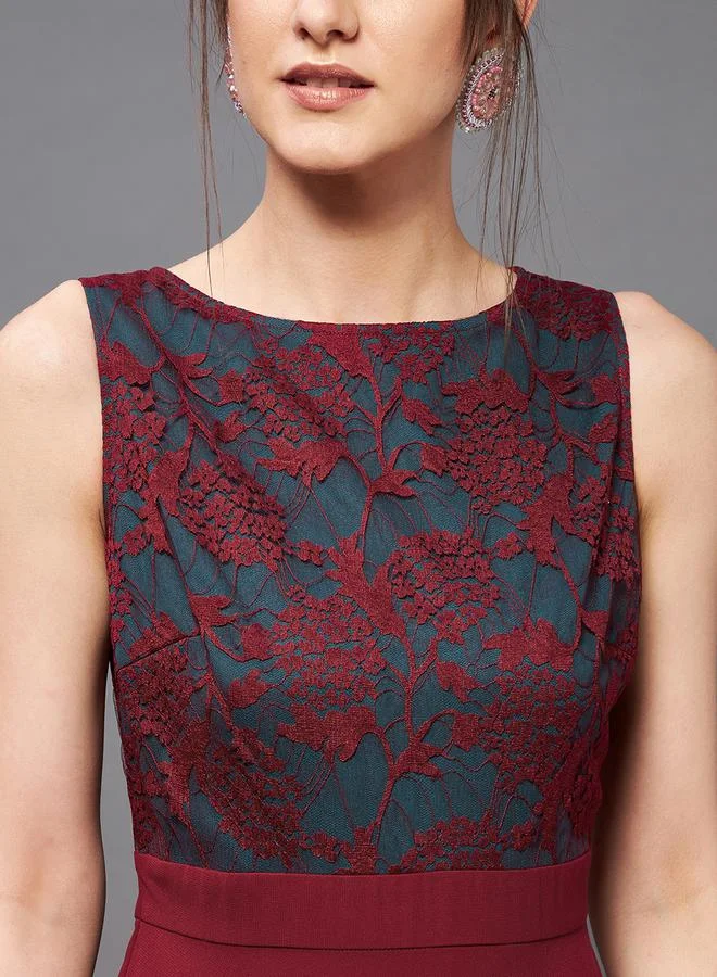 Miss Chase Floral Bodice Maxi Dress