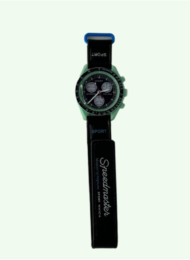 Watch A Modern Elegant Sports Watch With A Black Bracelet 
