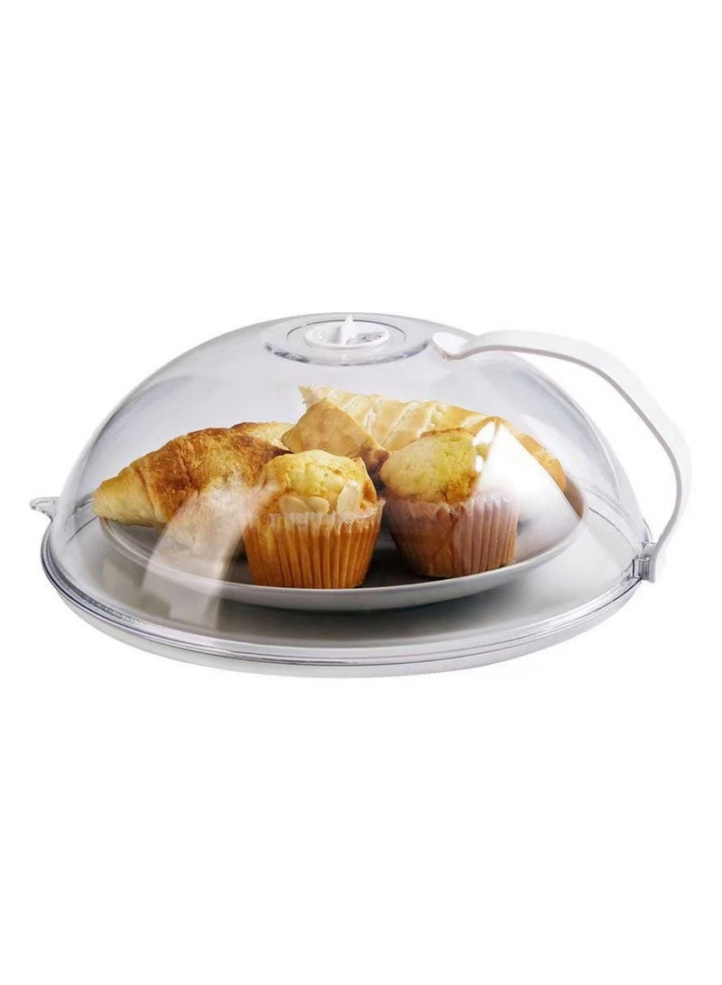 2 حزمة غطاء بقع الميكروويف غطاء شفاف غطاء لوح الميكروويف غطاء مع مقبض وفتحات بخار قابلة للضبط فتحات تحافظ على نظافة فرن الميكروويف - Image 1