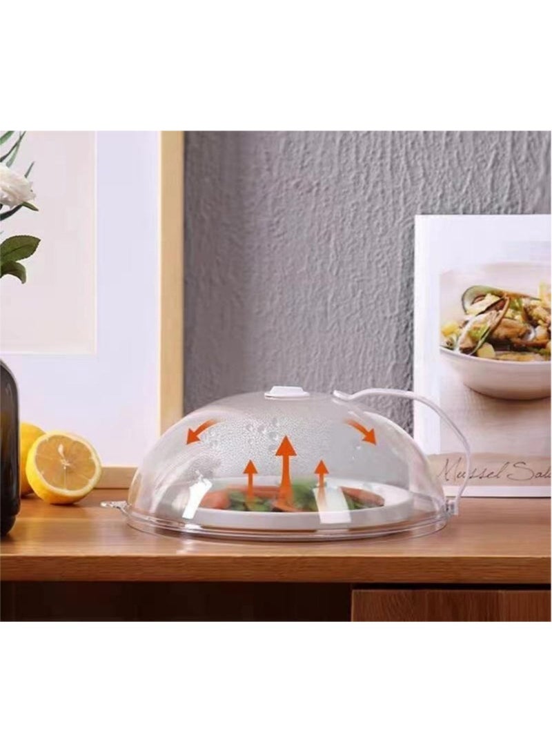 2 حزمة غطاء بقع الميكروويف غطاء شفاف غطاء لوح الميكروويف غطاء مع مقبض وفتحات بخار قابلة للضبط فتحات تحافظ على نظافة فرن الميكروويف - Image 2