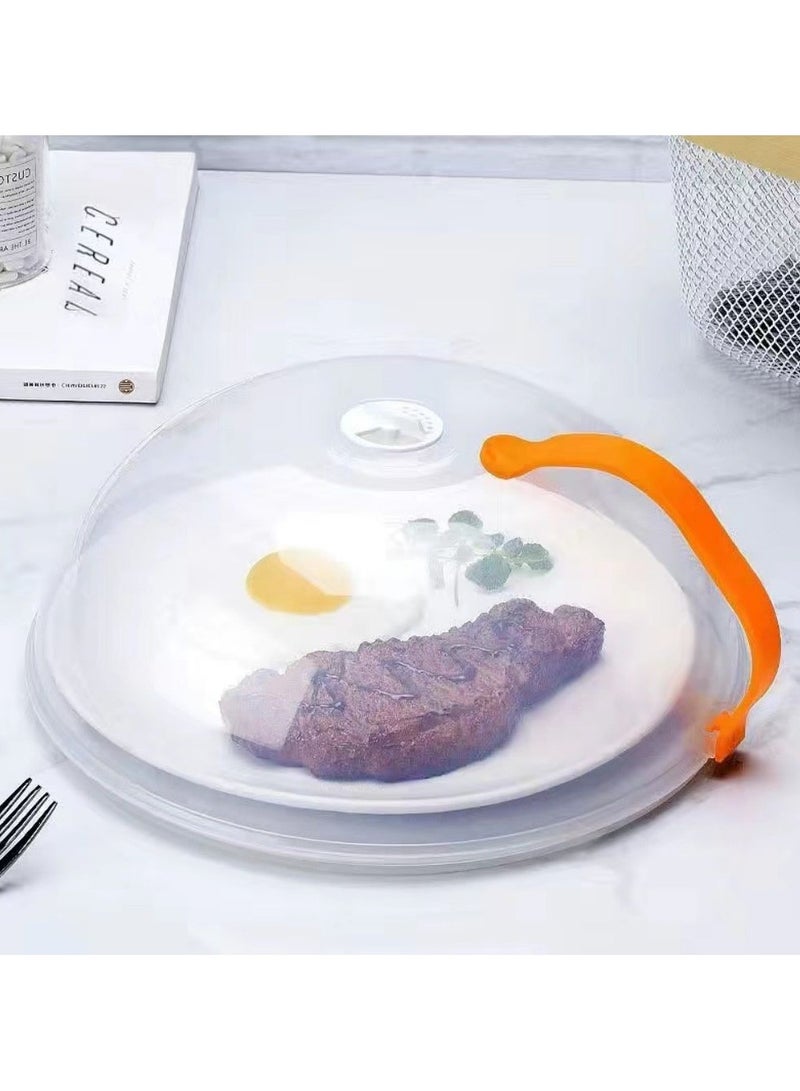 2 حزمة غطاء بقع الميكروويف غطاء شفاف غطاء لوح الميكروويف غطاء مع مقبض وفتحات بخار قابلة للضبط فتحات تحافظ على نظافة فرن الميكروويف - Image 5