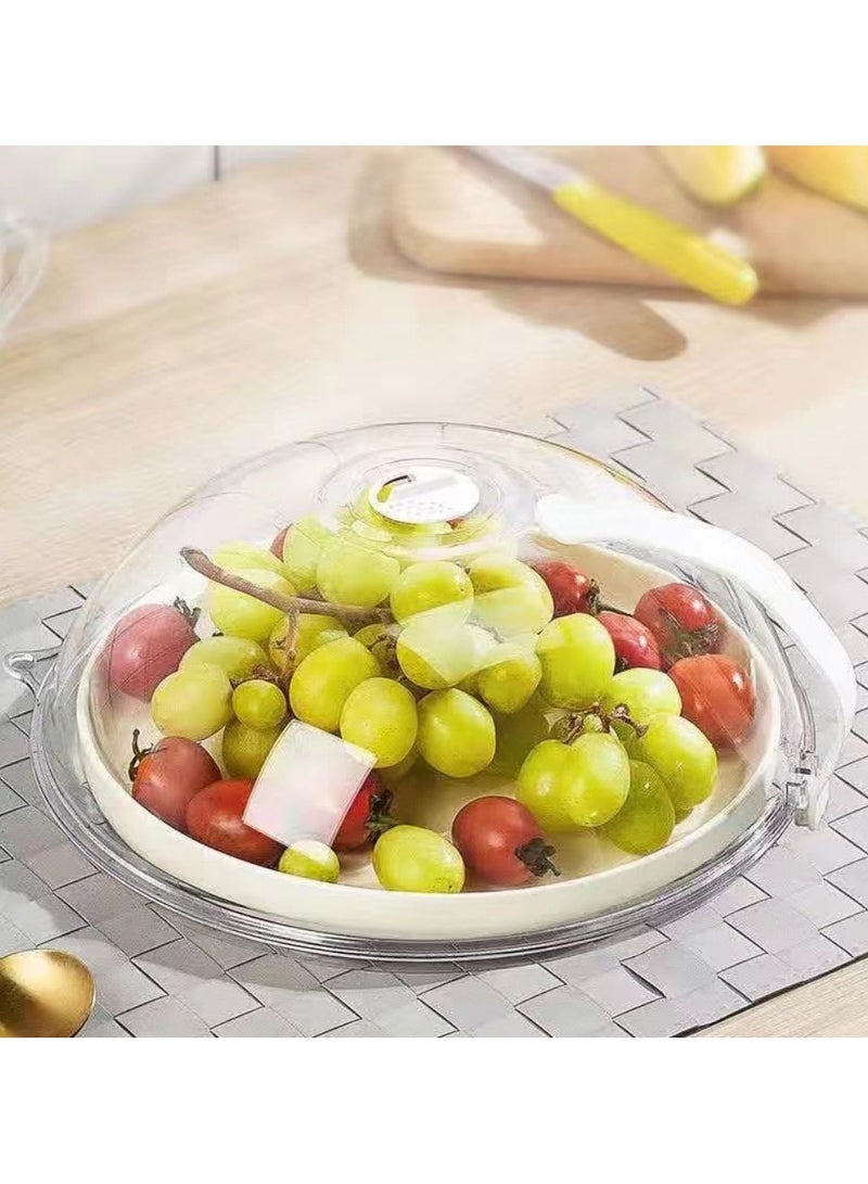 2 حزمة غطاء بقع الميكروويف غطاء شفاف غطاء لوح الميكروويف غطاء مع مقبض وفتحات بخار قابلة للضبط فتحات تحافظ على نظافة فرن الميكروويف - Image 3