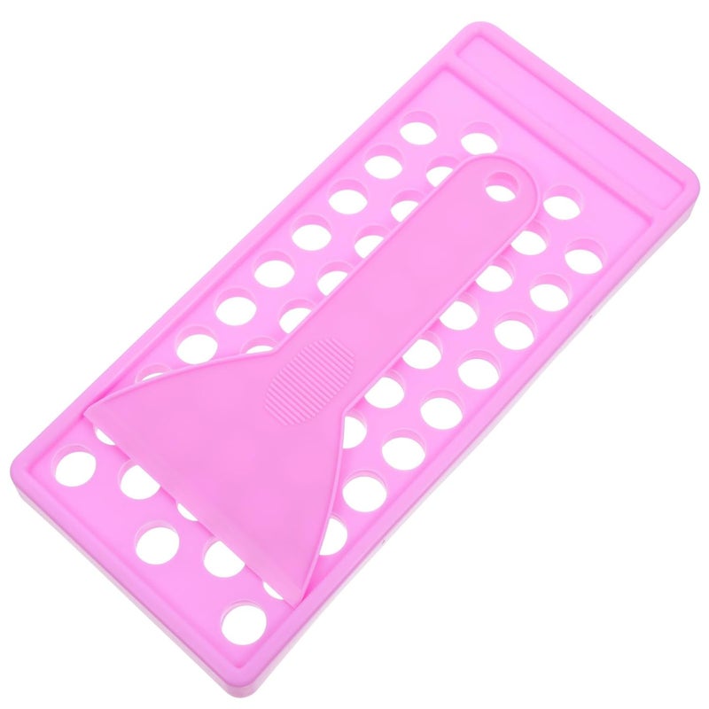PRETYZOOM DIY Lip Balm Filling Tray and Spatula Set 2pcs with 5g Pp Lipstick Tubes Mold, Purple Lip Balm Making Supplies for Home Cosmetic Craft - Image 1