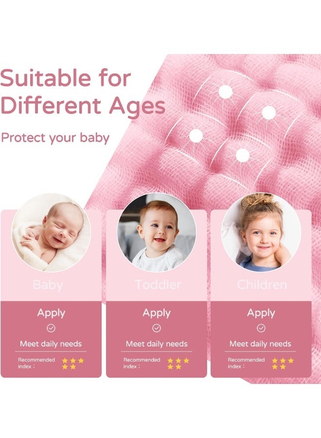 Yoofoss Hooded Baby Towels for Newborn 2 Pack 100% Muslin Organic Cotton Baby Bath Towel with Hood for Babies, Infant, Toddler and Kids, 32x32Inch, Soft and Absorbent Newborn Essential,White and Pink - Image 5