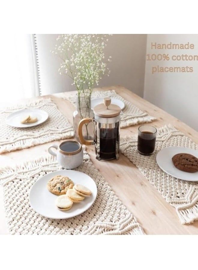 انتيكيانو رانر مكرمية بوهو – ديكور يدوي من القطن – المقاس ‎20×30‎ سم. - Image 2