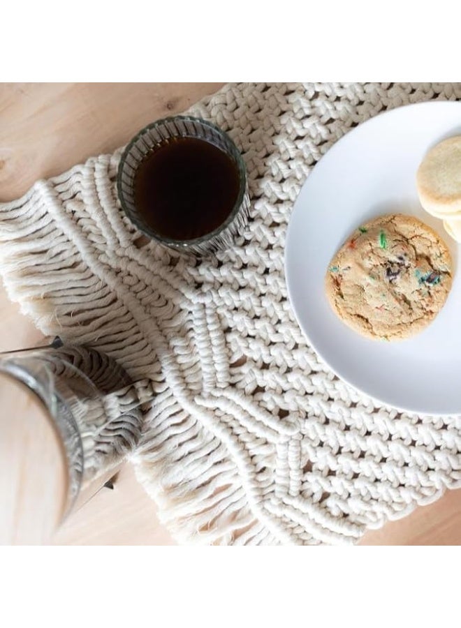 انتيكيانو رانر مكرمية بوهو – ديكور يدوي من القطن – المقاس ‎20×30‎ سم. - Image 4