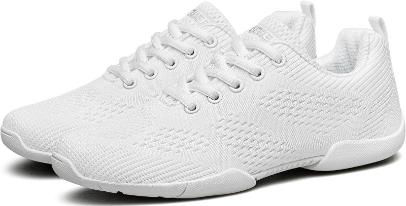 BAXINIER Girls White Cheerleading Shoes Lightweight Youth Cheer Competition Sneakers Kid Training Dance Tennis Shoes - White 11 Little Kid - Image 5
