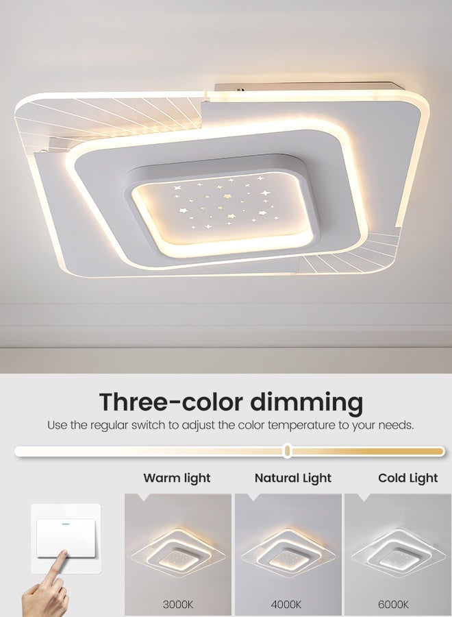 YATAI LIGHTING ضوء سقف LED مربع حديث، 100 واط، مصباح مدمج LED، ثلاثي الألوان مع تحكم بالزر لغرفة النوم، غرفة الطعام، القاعة، والدراسة، 48 سم - Image 2