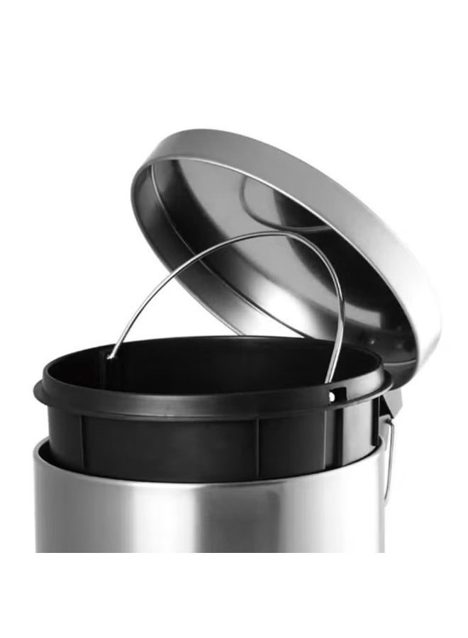 AKC 12L Premium stainless steel step trash can with removable bin, pedal operation, skid-resistant base, sleek finish, easy to clean, compact, space-saving, hygienic, versatile for kitchen, office, bathroom. - Image 5