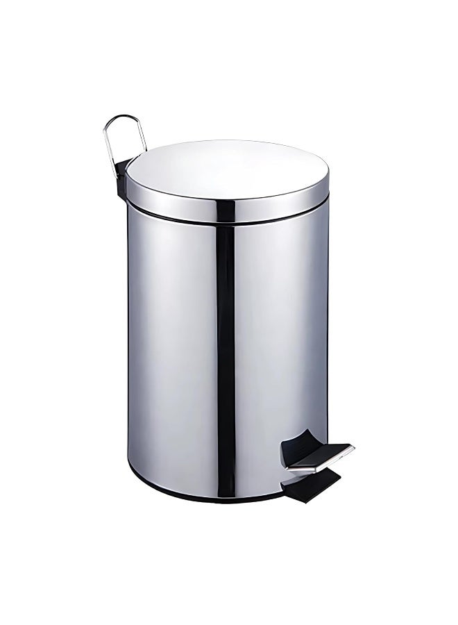 AKC 12L Premium stainless steel step trash can with removable bin, pedal operation, skid-resistant base, sleek finish, easy to clean, compact, space-saving, hygienic, versatile for kitchen, office, bathroom. - Image 1