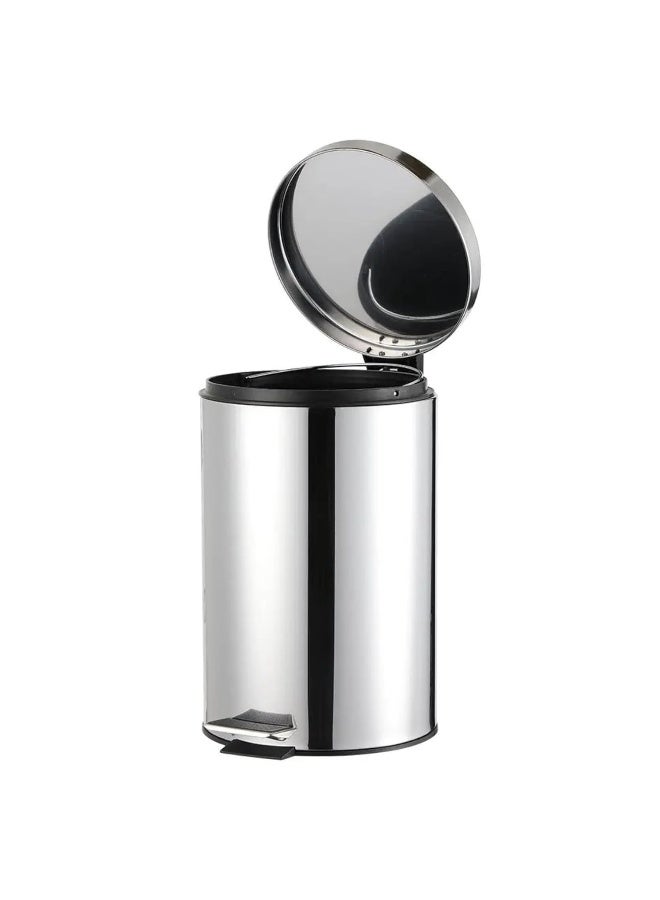 AKC 12L Premium stainless steel step trash can with removable bin, pedal operation, skid-resistant base, sleek finish, easy to clean, compact, space-saving, hygienic, versatile for kitchen, office, bathroom. - Image 3