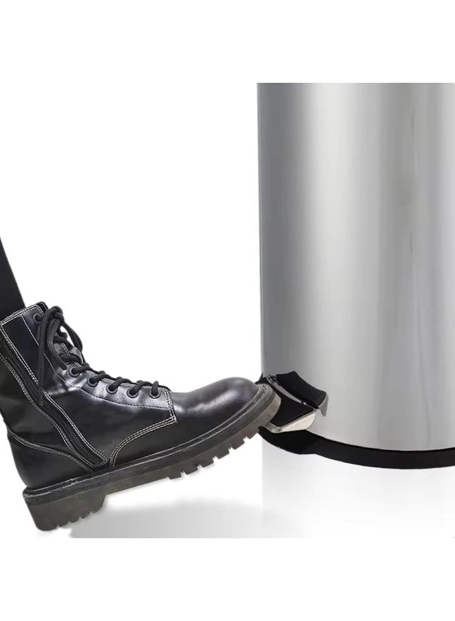 AKC 12L Premium stainless steel step trash can with removable bin, pedal operation, skid-resistant base, sleek finish, easy to clean, compact, space-saving, hygienic, versatile for kitchen, office, bathroom. - Image 4