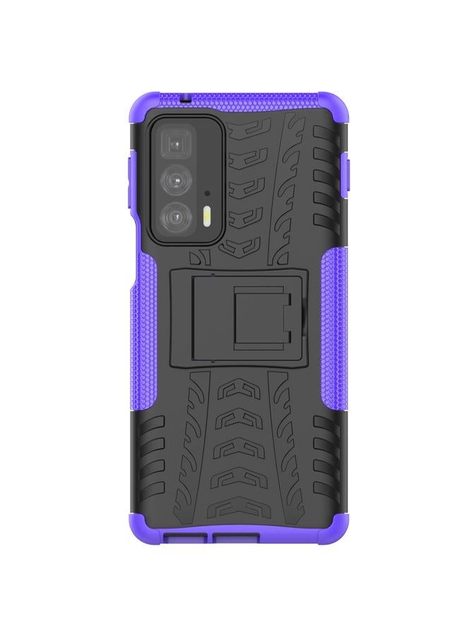 S-TOP Case For Motorola Edge 20 Pro Tire Texture Shockproof TPU+PC Protective Case with Holder - Image 2