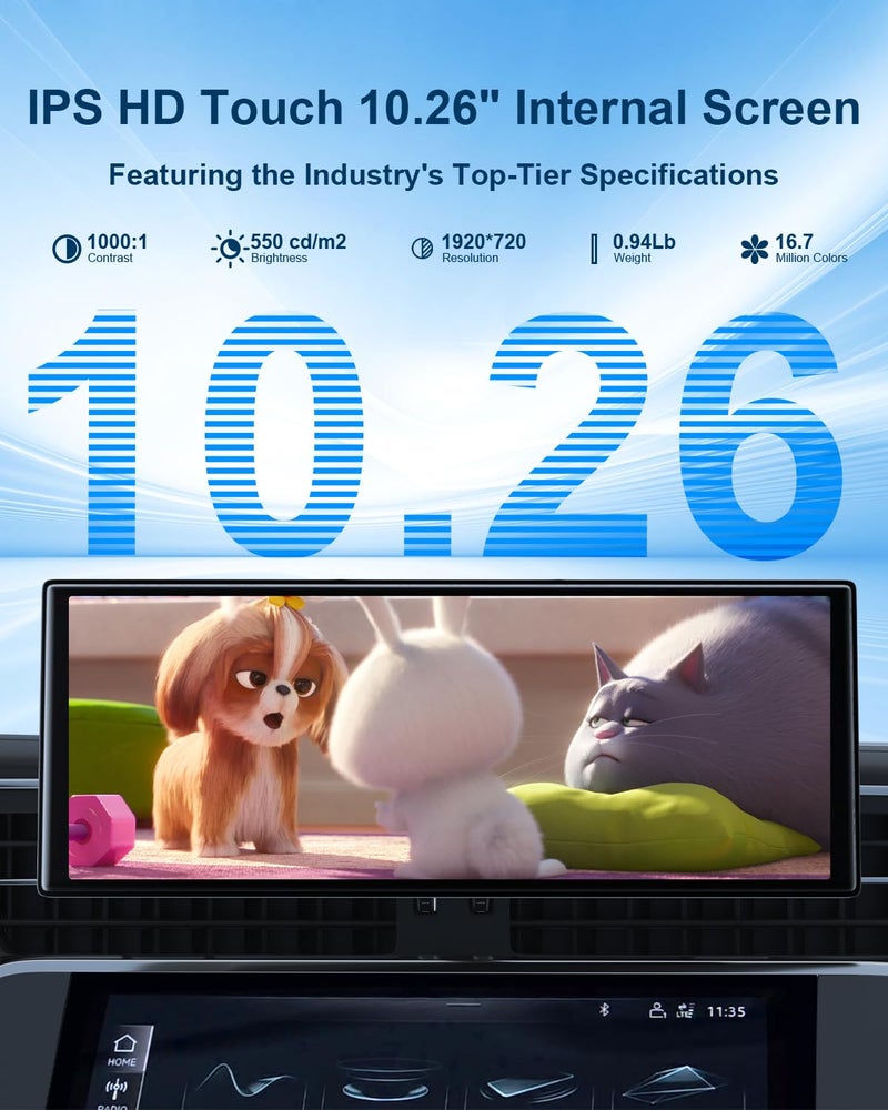 25HOURS HKA1 Carplay Screen for Car with Netflix/YouTube, True 10.25'' Wireless Apple CarPlay & Android Auto Touchscreen with 1080P Backup Camera, Apple Car Play, Built-in Apps,Split-Screen,Dual WiFi,GPS,Siri - Image 4