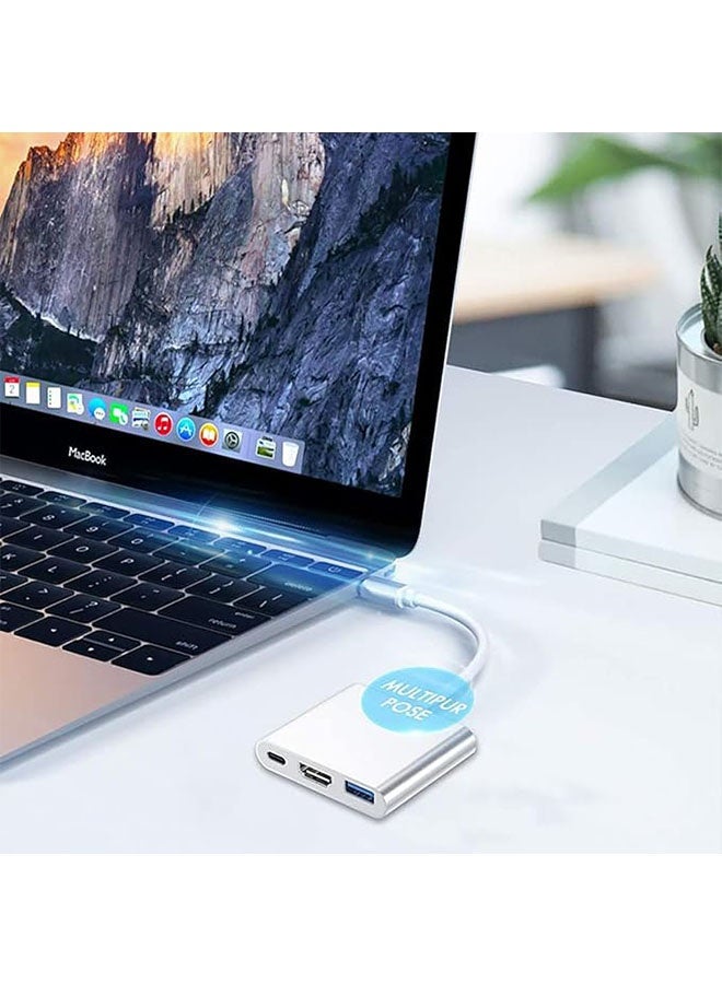 3 في 1 نوع C إلى محول HDTV محول 4K ، محول HDMI USB 3.0 PD سريع الشحن متعدد الموانئ لـ iPhone 15 16 17 سلسلة ، ماك بوك ، ماتبوك ، هواوي ، شياومي وسامسونج واجهة نوع C - Image 5