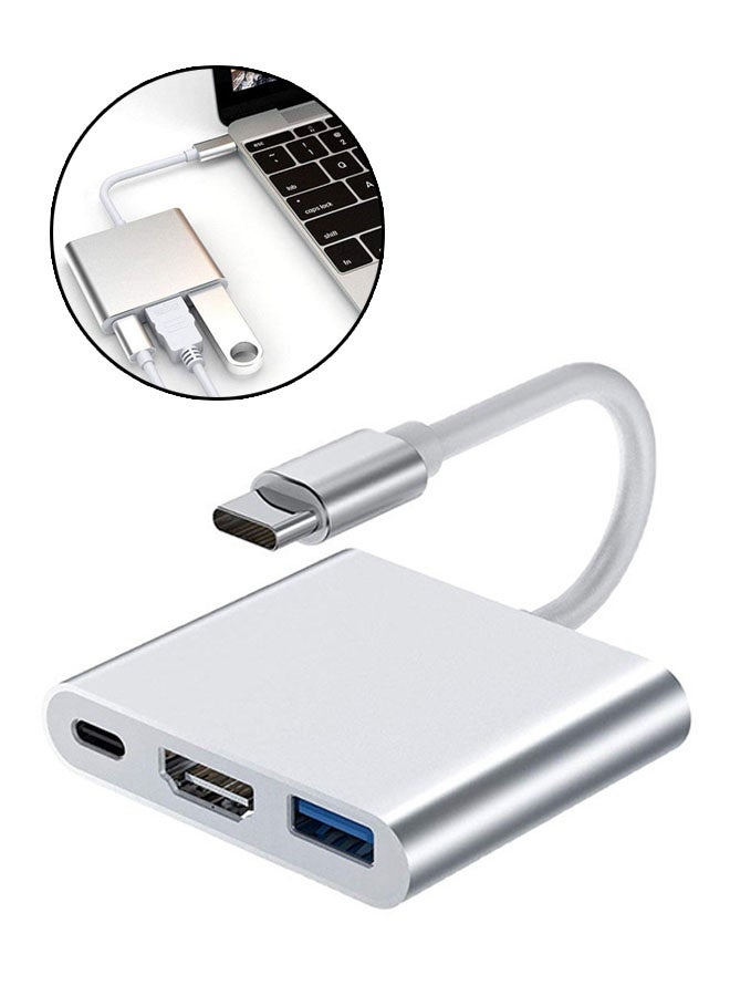 3 في 1 نوع C إلى محول HDTV محول 4K ، محول HDMI USB 3.0 PD سريع الشحن متعدد الموانئ لـ iPhone 15 16 17 سلسلة ، ماك بوك ، ماتبوك ، هواوي ، شياومي وسامسونج واجهة نوع C - Image 1