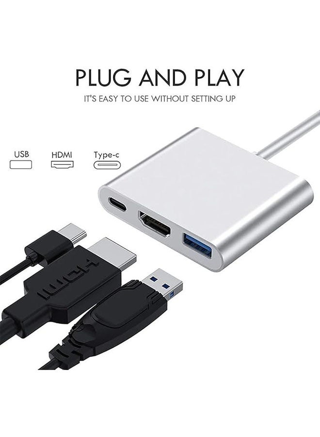 3 في 1 نوع C إلى محول HDTV محول 4K ، محول HDMI USB 3.0 PD سريع الشحن متعدد الموانئ لـ iPhone 15 16 17 سلسلة ، ماك بوك ، ماتبوك ، هواوي ، شياومي وسامسونج واجهة نوع C - Image 3