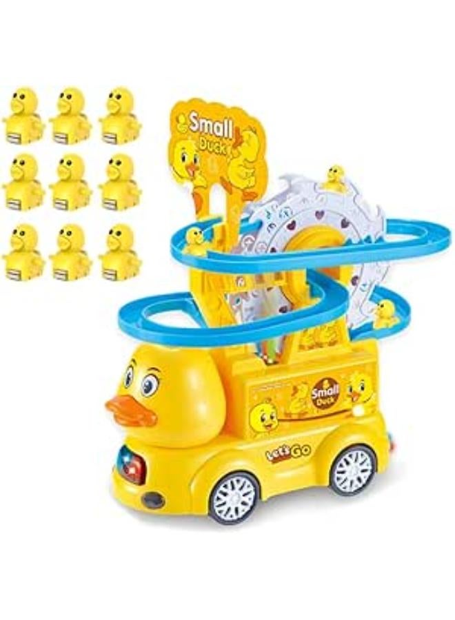 Duck Sliding Track Set with 9 Mini Ducks, Musical & Light-Up