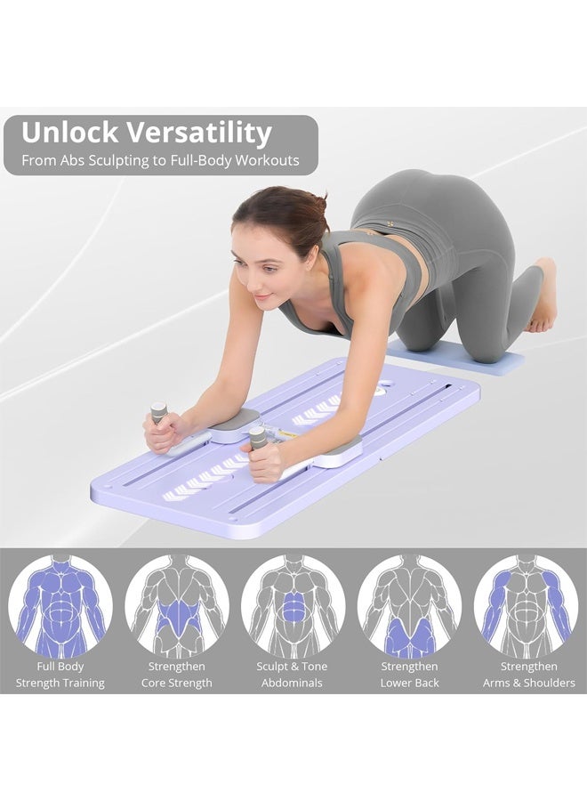 DUNISO Pilates Yoga Board，2024 Pilates Reformer Set, Multi-Purpose Foldable Pilates Reformer Board for Home, 5 in 1 Pilates Sliding Board  - Image 3