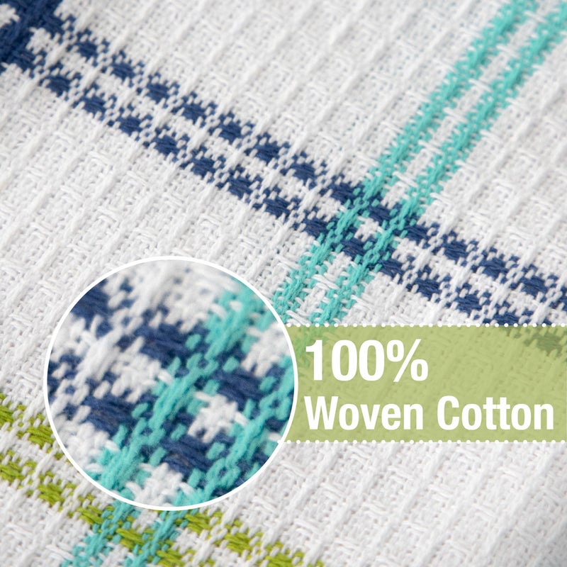 T-Fal Premium Waffle Dish Cloths: Highly Absorbent  Super Soft Long Lasting - 100% Cotton  12""x13"" Flat Waffle Dish Towel for Cleaning & Drying Dishes  (12-Pack)  Cool - Image 2