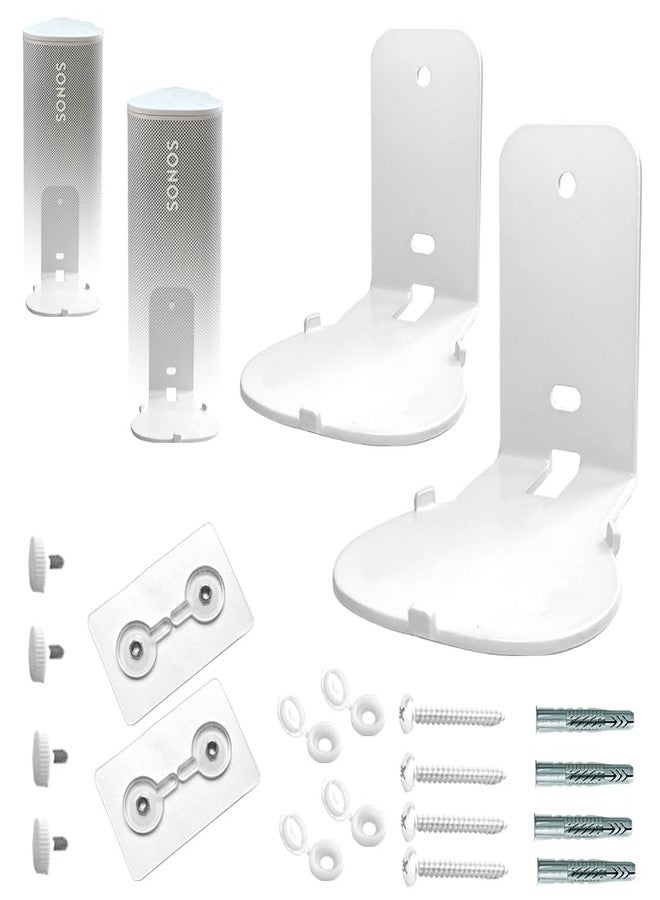EMAQUIN Wall Mount Pair (2 Pieces) for Sonos Roam / Sonos Roam SL Speakers (Compatible with Sonos Roam and Sonos Roam SL, Wall Mount Pair, White) - Image 1