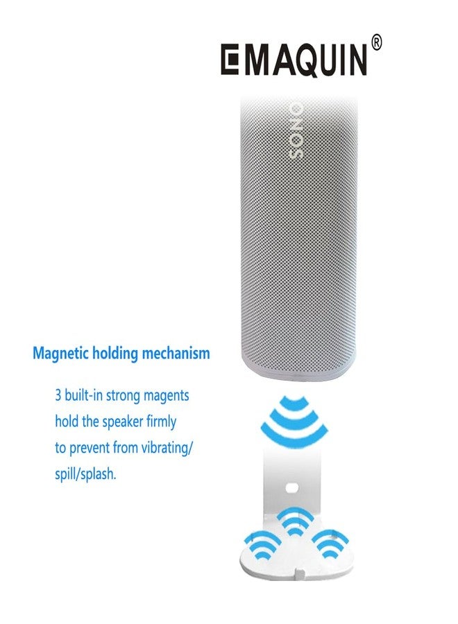 EMAQUIN Wall Mount Pair (2 Pieces) for Sonos Roam / Sonos Roam SL Speakers (Compatible with Sonos Roam and Sonos Roam SL, Wall Mount Pair, White) - Image 3