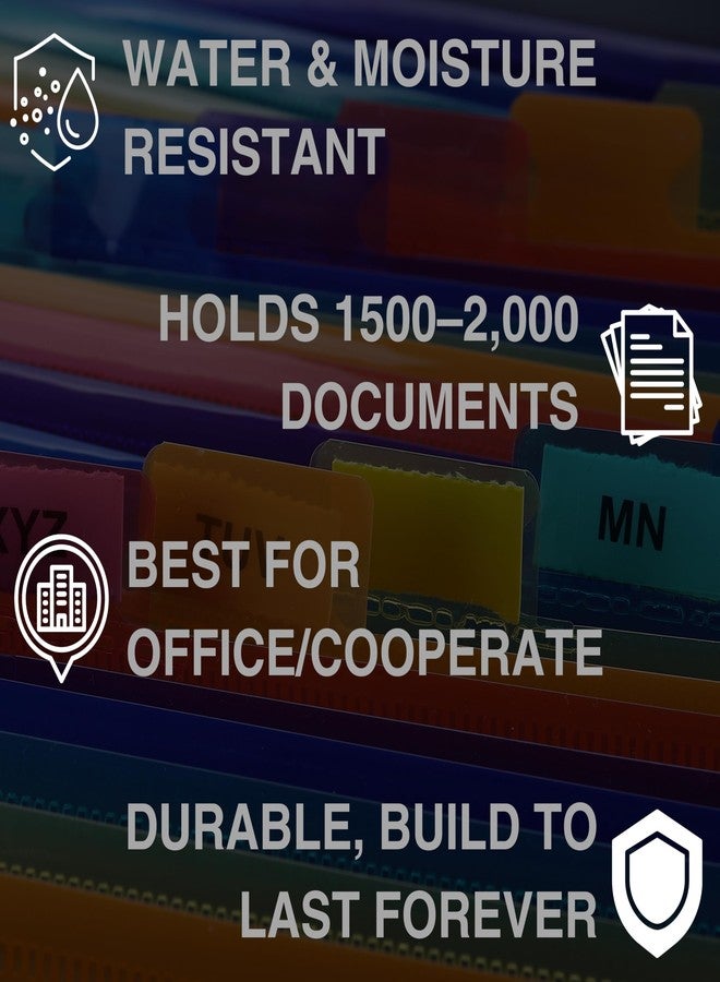 اس بي اس حافظة ملفات قابلة للتوسيع من SPS بحجم A4 - 24 جيبًا | أسود | سعة كبيرة | إغلاق مطاطي آمن | متينة ومقاومة للماء | تناسب مقاس A4 و Letter | منظم مستندات أكورديون - Image 4