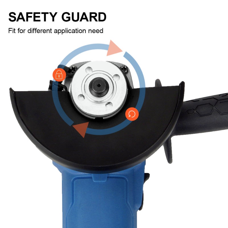 Angle Grinder 4-1/2" 750W 6 Amps 12000RPM Blue: 3-Position Anti-Vibration Side Handle - Safety Protection Cover & Fast Heat Dissipation Portable Grinder for Metal Cutting, Rust Removal, Home & Industr - Image 4