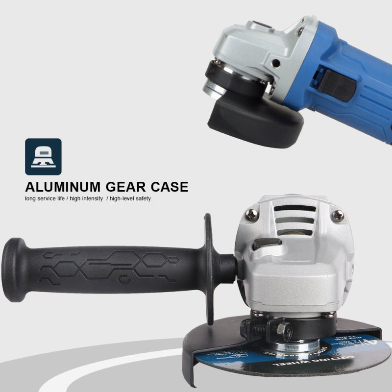 Angle Grinder 4-1/2" 750W 6 Amps 12000RPM Blue: 3-Position Anti-Vibration Side Handle - Safety Protection Cover & Fast Heat Dissipation Portable Grinder for Metal Cutting, Rust Removal, Home & Industr - Image 5