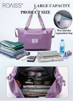 roaiss Women Foldable Travel Bag Short Trip Handbag with Large Capacity Perfect for Travel Maternity and Business Ideal for Storing and Organizing Luggage and Gym Essentials  - Image 2