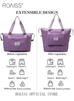 roaiss Women Foldable Travel Bag Short Trip Handbag with Large Capacity Perfect for Travel Maternity and Business Ideal for Storing and Organizing Luggage and Gym Essentials  - Image 3
