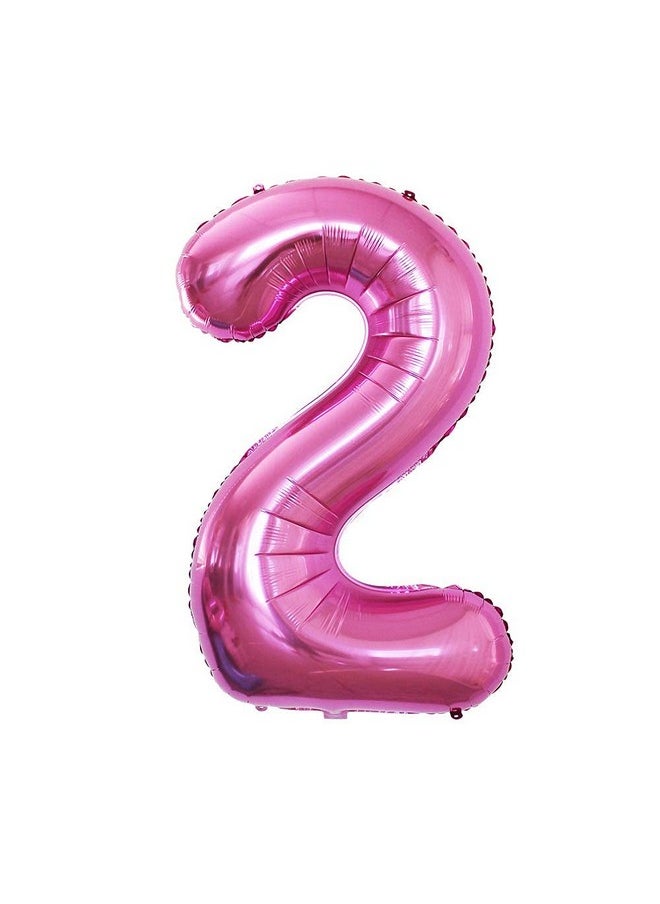 هونج كونج بالونز بالونات HK Balloons رقم 2 بوصة من رقائق الألومنيوم لتزيين عيد الميلاد الثاني - 36 بوصة (وردي - 2)  - Image 1