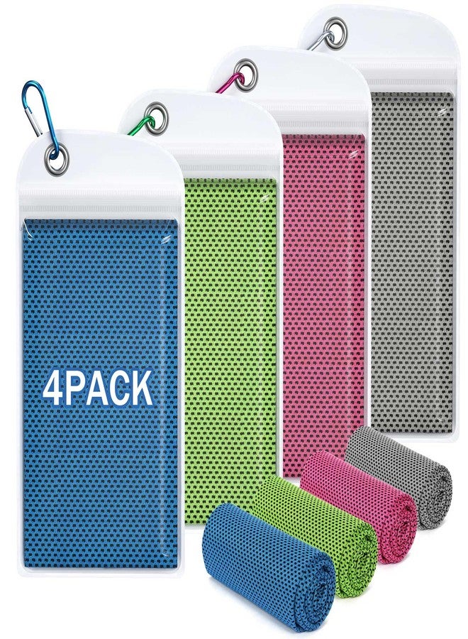 Hemndic 4 Pack 40"x12" Cooling Towels, Soft Breathable Ice Towel for Neck and Face, Microfiber Workout Towels for Gym Sweat, Chilly Sports Towel for Yoga, Golf, Running, Hiking & More Activities - Image 1