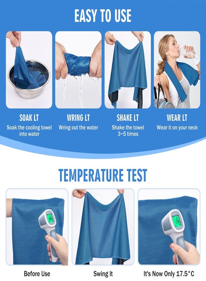 Hemndic 4 Pack 40"x12" Cooling Towels, Soft Breathable Ice Towel for Neck and Face, Microfiber Workout Towels for Gym Sweat, Chilly Sports Towel for Yoga, Golf, Running, Hiking & More Activities - Image 2