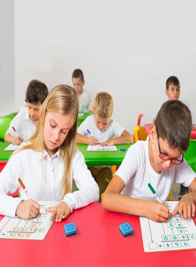 SCRIBBLEDO 5 Pack Dry Erase Division White Boards 9x12Inch Lapboard Double Sided Math Manipulatives Long Division Practice Lapboards for Kids Students, Classroom and Home 5 Whiteboard Erasers Included - Image 4