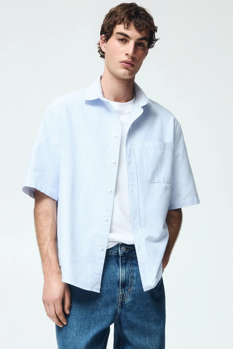 Relaxed Fit Short-sleeved Oxford shirt