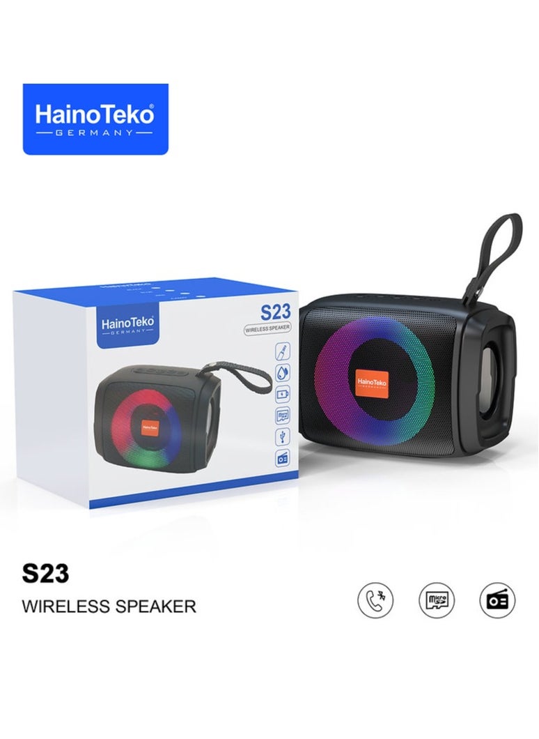 Haino Teko - Haino Teko Mini Portable Bluetooth speaker with multiple lighting system and High Bass Clear Sound (Black) - Image 1