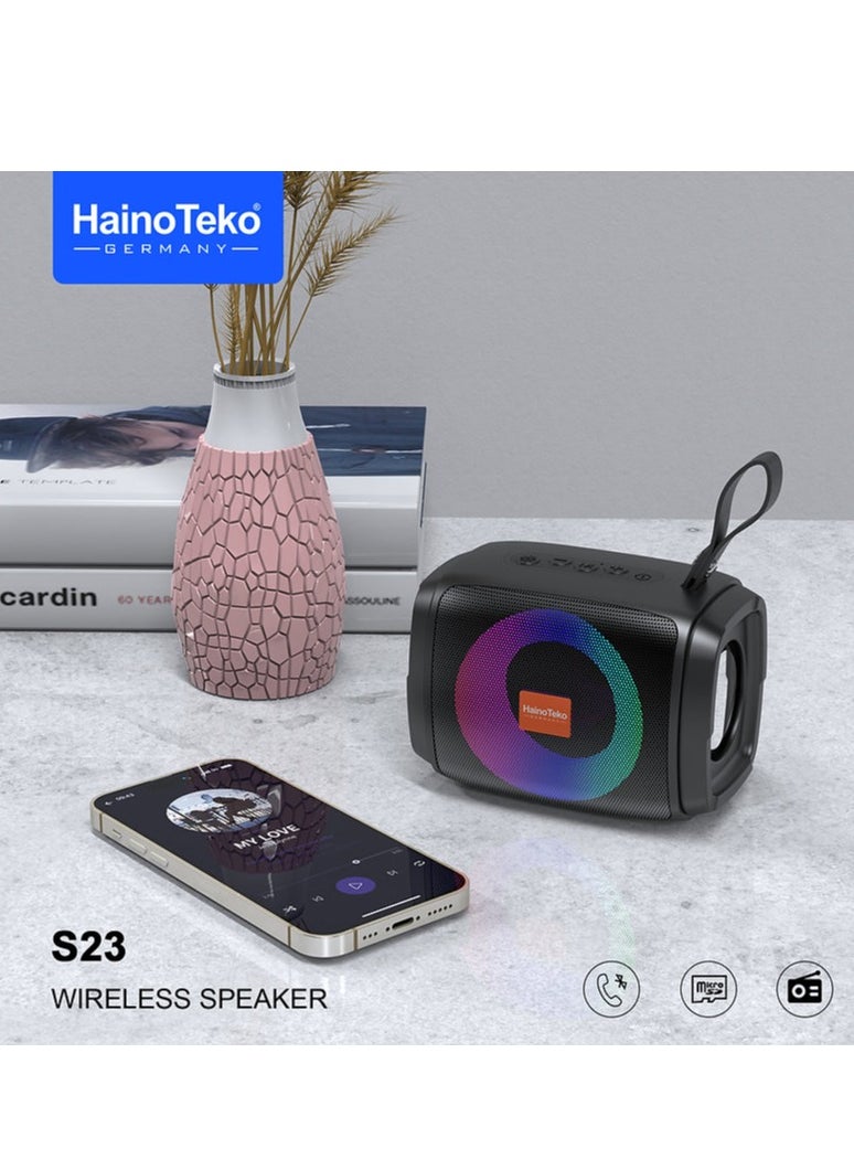 Haino Teko - Haino Teko Mini Portable Bluetooth speaker with multiple lighting system and High Bass Clear Sound (Black) - Image 1