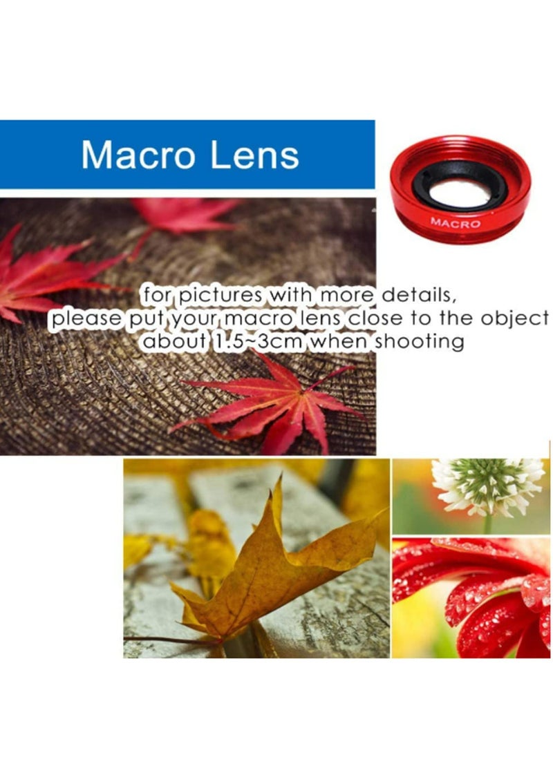 3 in 1 Wide Angle Macro Fisheye Lens Kit for iPhone for Samsung All Smartphones HD Optical Glass 067x Clip On Mobile Phone Camera Lenses for Close Up Photos Landscapes and Group Shots