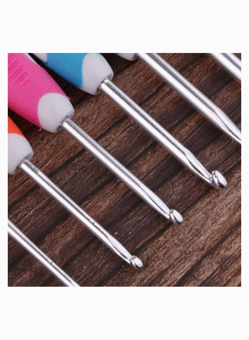 SYOSI Crochet Hook Longer Ergonomic Crochet Hook Set Smooth Soft Grip Handles Crochet Needles Knitting Needles For Arthritic Hands Beginners And Experienced Crocheter 9 Pieces - Image 4