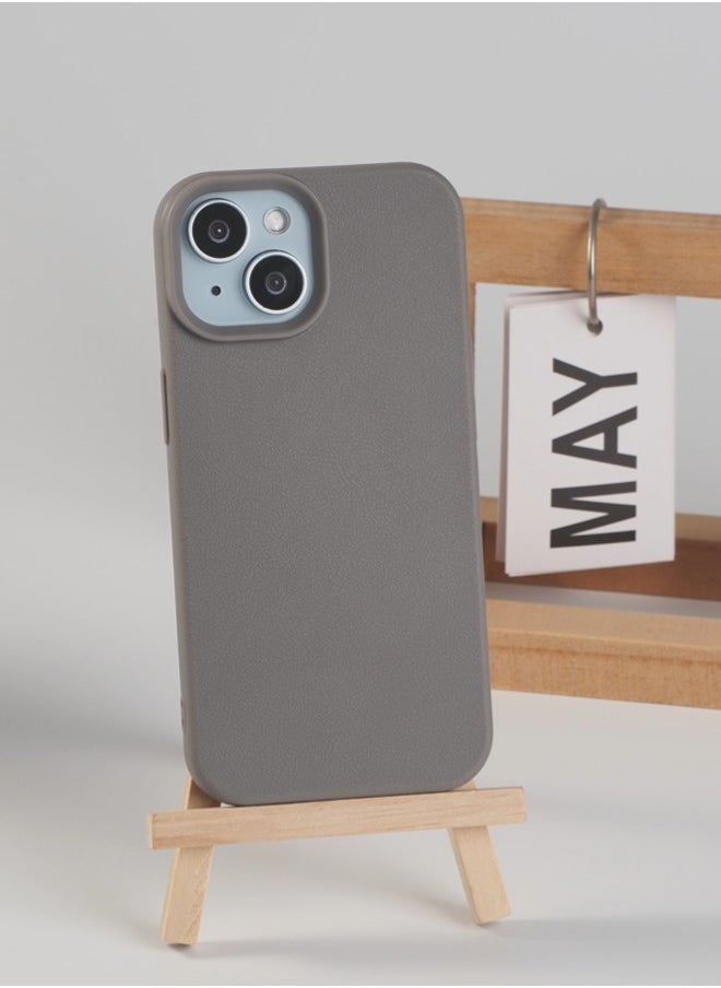 ShebSheb - Faux Leather Texture Phone Case Compatible with iPhone 14,Slim TPU Soft Shockproof Protective Case - Image 1