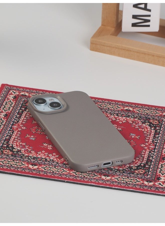 ShebSheb - Faux Leather Texture Phone Case Compatible with iPhone 14,Slim TPU Soft Shockproof Protective Case - Image 1