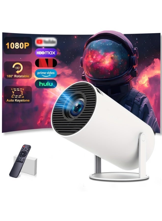 Mini Smart Projector Native 720P Support 1080P HD, Portable Rotatable Home Theater Projector with WiFi Bluetooth, Built-in Speaker, Compatible with Phone Laptop Media Stick for Bedroom Outdoor Movie Night - Image 1