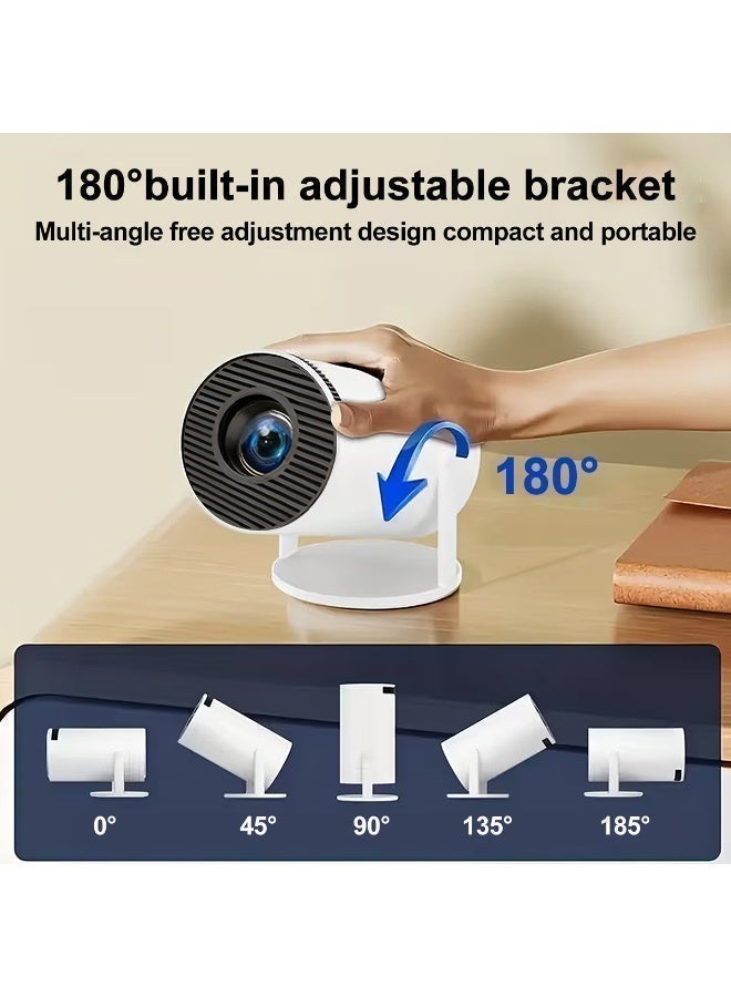 Mini Smart Projector Native 720P Support 1080P HD, Portable Rotatable Home Theater Projector with WiFi Bluetooth, Built-in Speaker, Compatible with Phone Laptop Media Stick for Bedroom Outdoor Movie Night - Image 4